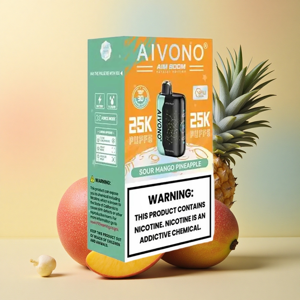 Aivono Aim Boom 25000 Saurer Mango-Ananas 650mAh 0% Nikotin